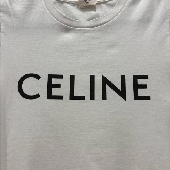 Celine Logo Cotton Tee - Picture 3 of 9
